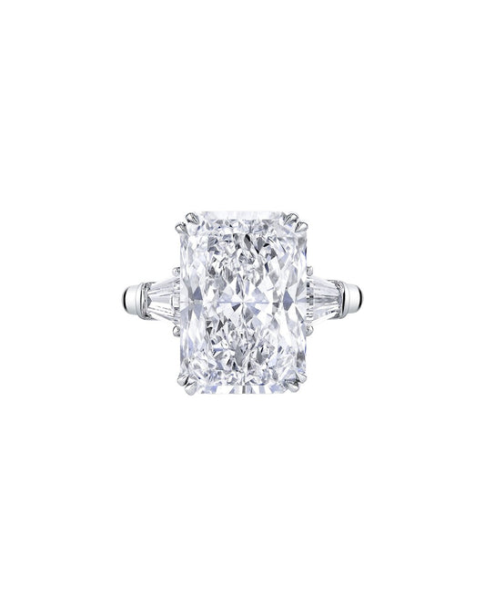 Three Stone Diamond Ring on a white background