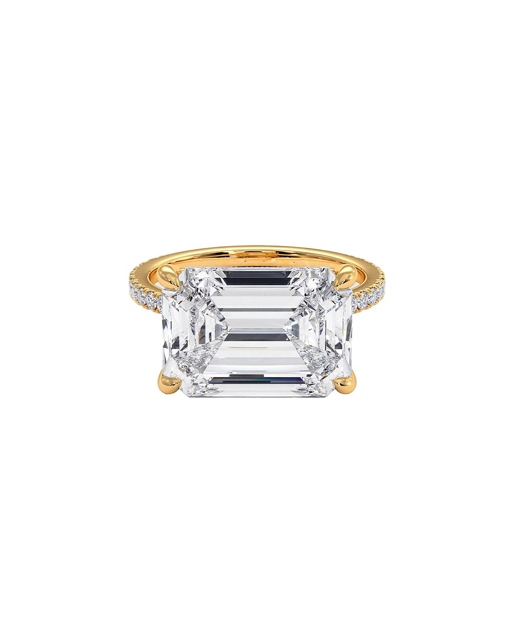 Luthien 5.59 Carat Emerald Cut Lab Grown Diamond Engagement Ring in 14k Yellow Gold