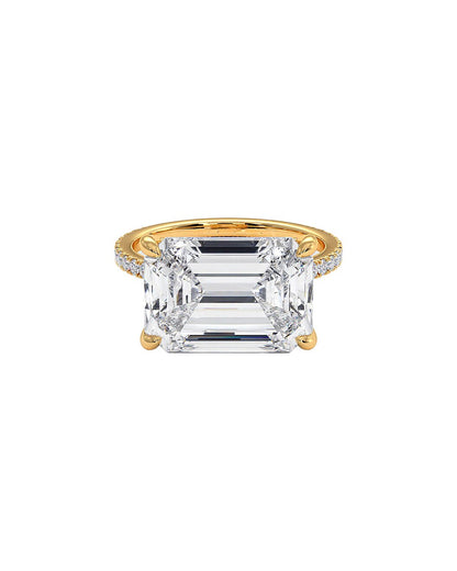 Luthien 5.59 Carat Emerald Cut Lab Grown Diamond Engagement Ring in 14k Yellow Gold