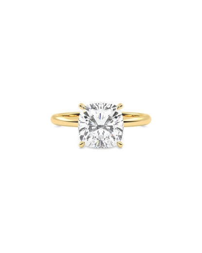 Luthira 4 Carat Cushion Cut Lab Grown Diamond Engagement Ring in 14k Yellow Gold