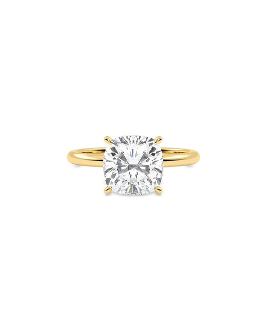 Luthira 4 Carat Cushion Cut Lab Grown Diamond Engagement Ring in 14k Yellow Gold