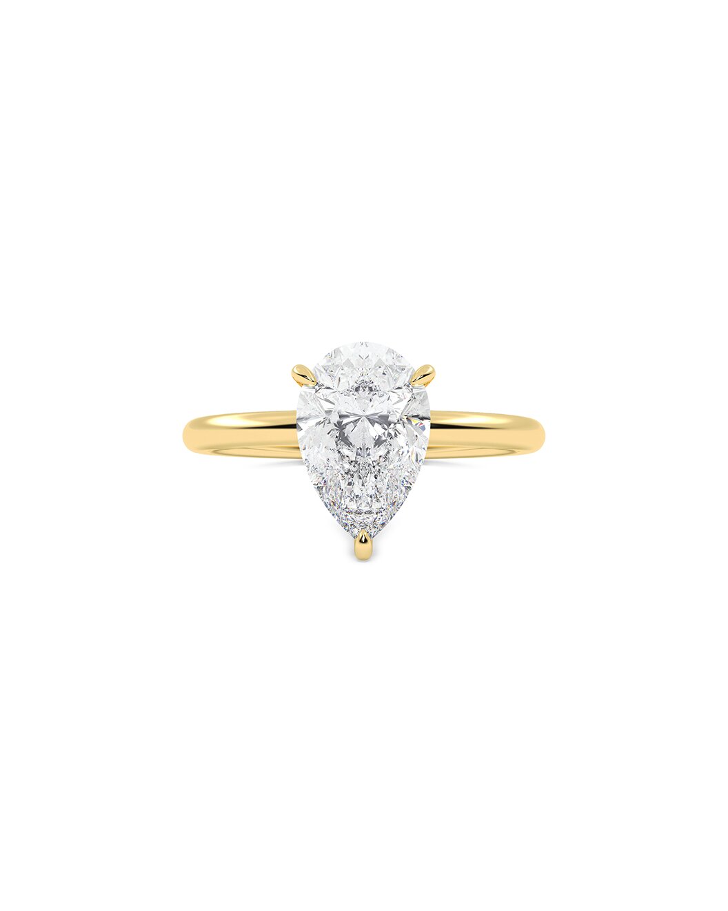 Luxara 2 Carat Pear Cut Lab Grown Diamond Engagement Ring in 14k Yellow Gold