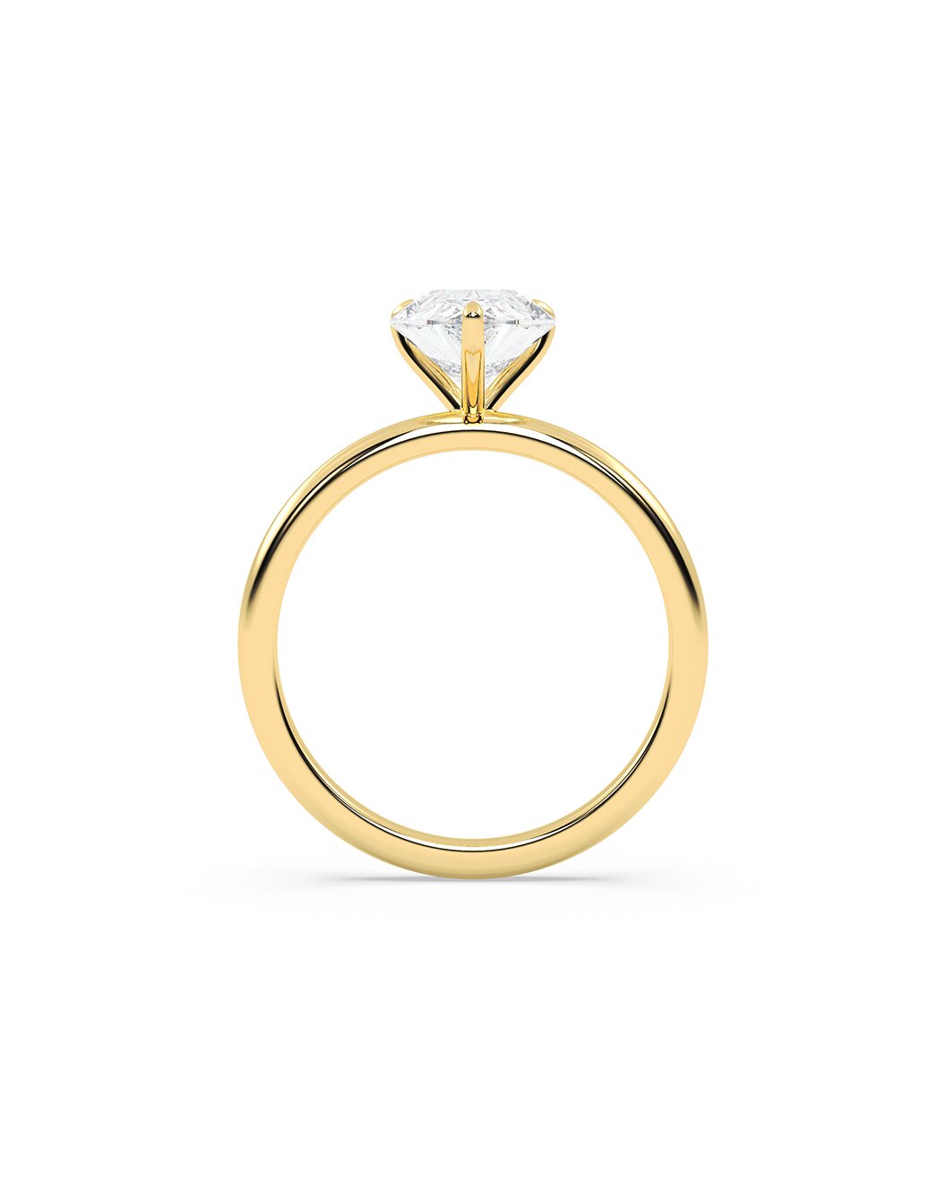 Luxara 2 Carat Pear Cut Lab Grown Diamond Engagement Ring in 14k Yellow Gold Back View