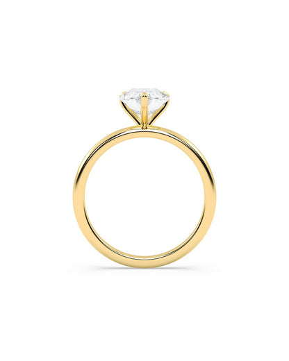 Luxara 2 Carat Pear Cut Lab Grown Diamond Engagement Ring in 14k Yellow Gold Back View