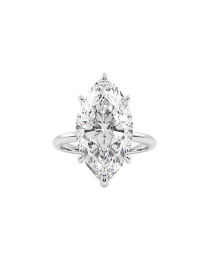 Lynae 7 Carat Marquise Cut Lab Grown Diamond Engagement Ring in 14k White/Yellow Gold