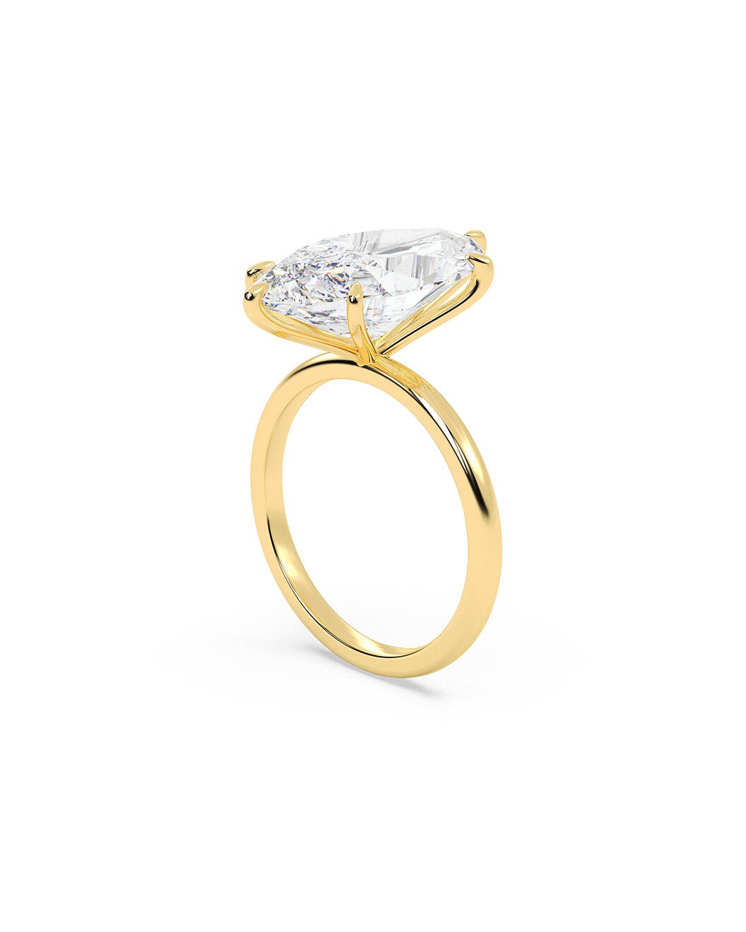 Lynae 7 Carat Marquise Cut Lab Grown Diamond Engagement Ring in 14k White/Yellow Gold