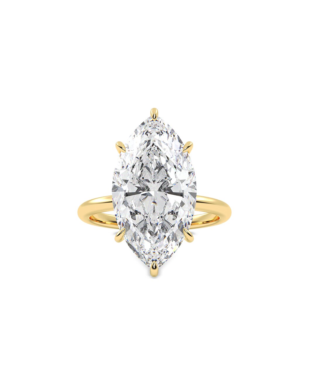 Lynae 7 Carat Marquise Cut Lab Grown Diamond Engagement Ring in 14k White/Yellow Gold