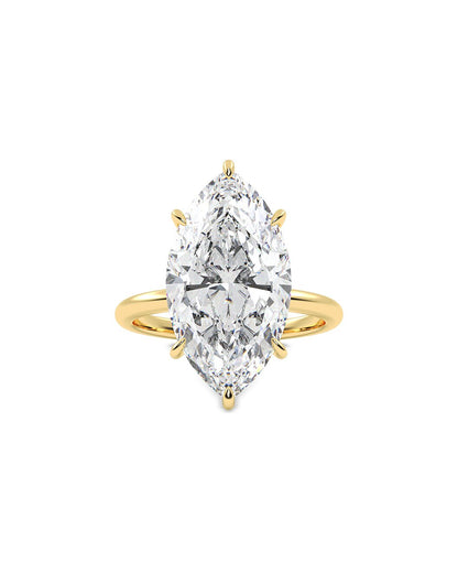 Lynae 7 Carat Marquise Cut Lab Grown Diamond Engagement Ring in 14k White/Yellow Gold
