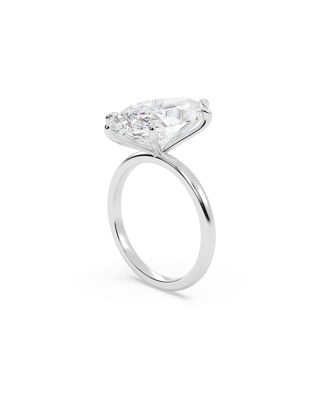 Lyndell 7 Carat Marquise Cut Lab Grown Diamond Engagement Ring in 14k White Gold