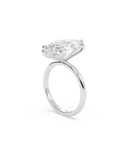 Lyndell 7 Carat Marquise Cut Lab Grown Diamond Engagement Ring in 14k White Gold