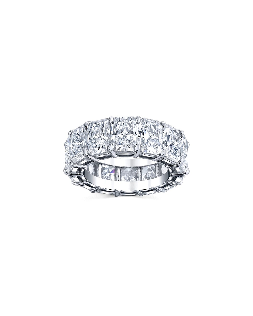 Eternity Band with Radiant cuts on a white background