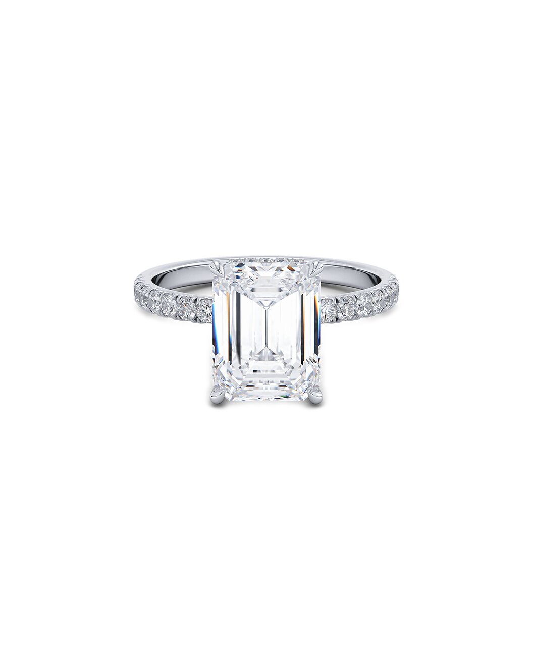 Lyrelle 2.50 Carat Emerald Cut Lab Grown Diamond Engagement Ring Front
