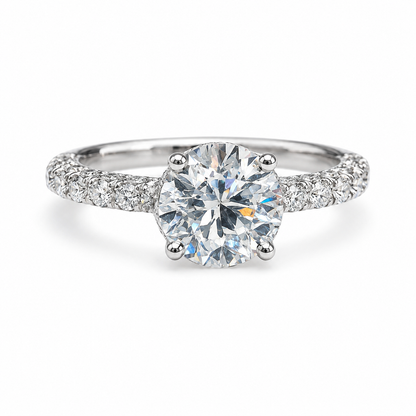 Lyrienne 7.02 Carat Round Brilliant Cut Lab Grown Diamond Ring in 18k White Gold Front