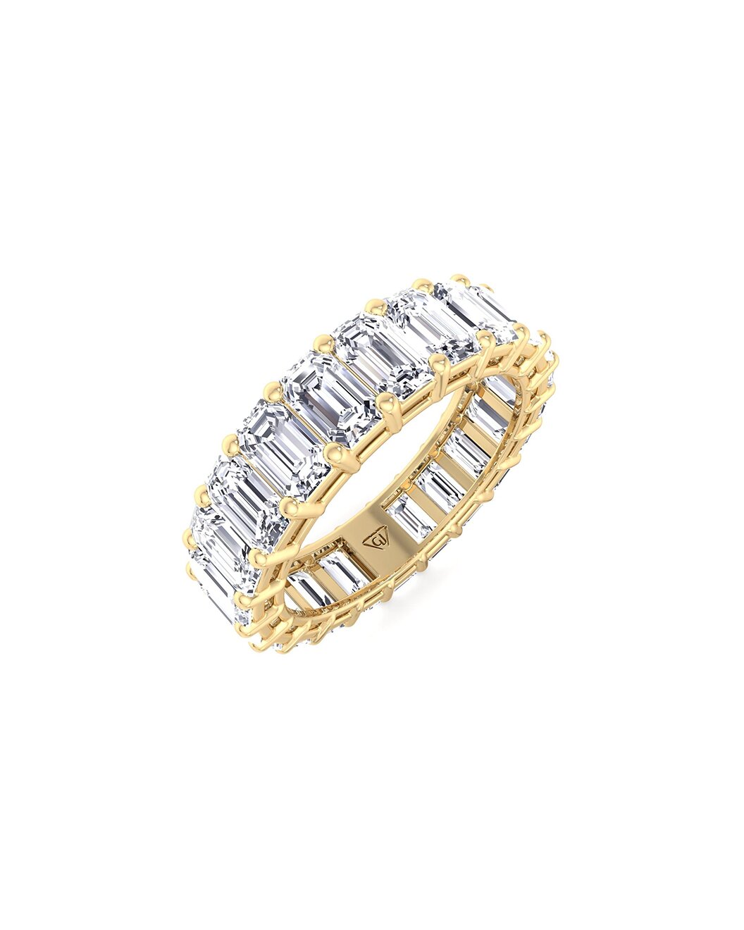 Lysandra 12.27 Carat Emerald Cut Lab Grown Diamond Engagement Ring in 14k Yellow Gold