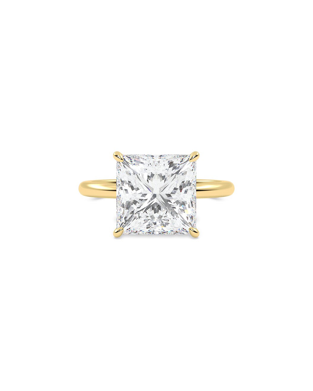 Lysithea 5 Carat Princess Cut Lab Grown Diamond Engagement Ring in 14k Yellow Gold