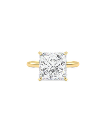 Lysithea 5 Carat Princess Cut Lab Grown Diamond Engagement Ring in 14k Yellow Gold