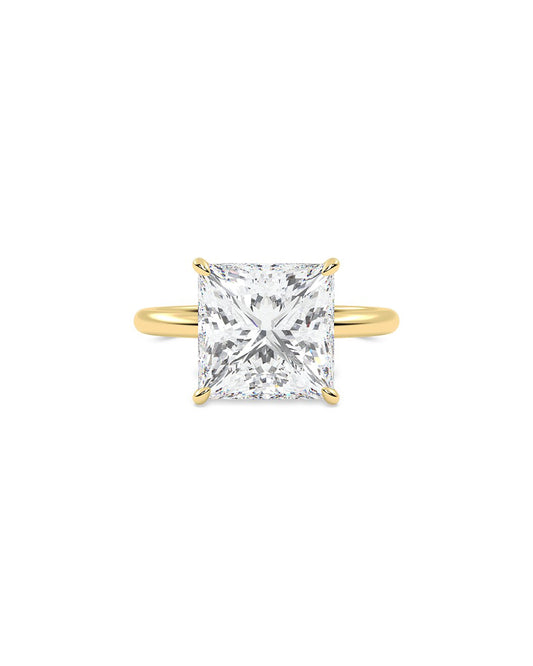 Lysithea 5 Carat Princess Cut Lab Grown Diamond Engagement Ring in 14k Yellow Gold