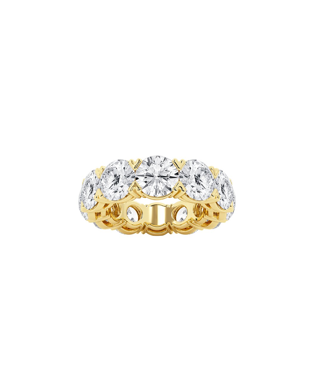 Lyvia 12 Carats Round Cut Lab Grown Diamond Eternity Ring in 14K Yellow Gold