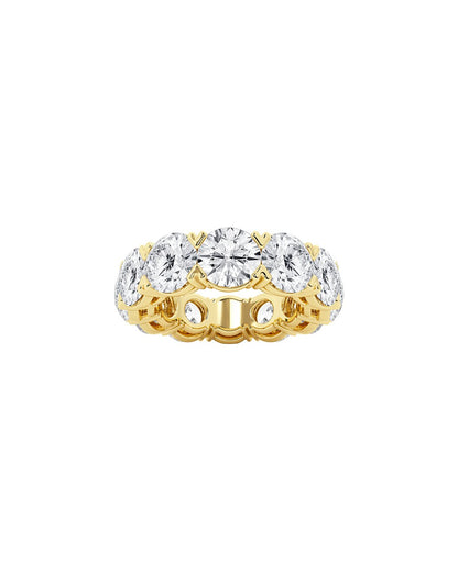 Lyvia 12 Carats Round Cut Lab Grown Diamond Eternity Ring in 14K Yellow Gold