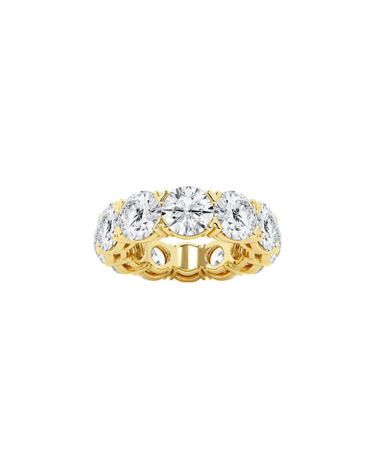 Lyvia 12 Carats Round Cut Lab Grown Diamond Eternity Ring in 14K Yellow Gold