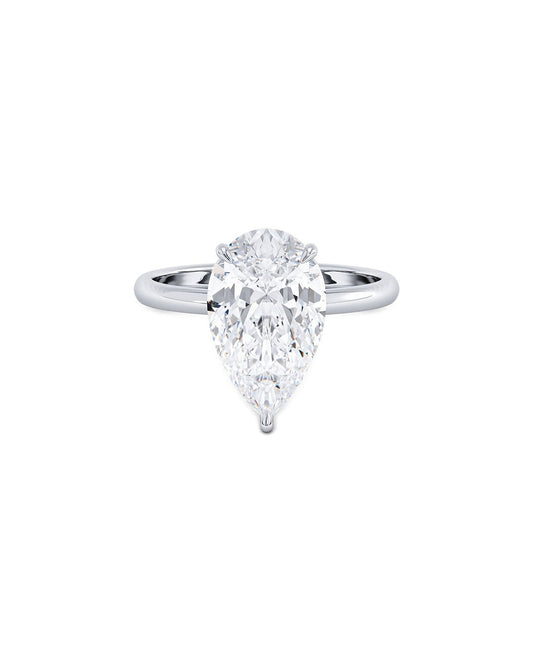 Lyzara 3 Carat Pear Cut Lab Grown Diamond Engagement Ring in 14k White Gold