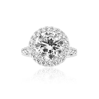  ROUND CUT E COLOR VS2 CLARITY HALO DIAMOND ENGAGEMENT RING Front View