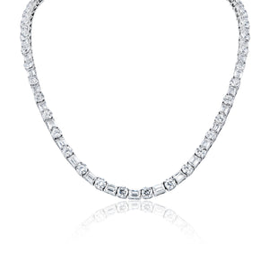 Kimora 85 Carat Round and Emerald Cut Diamond Tennis Necklace