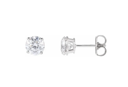 Lylee 1.5 Carat Round Cut Lab Grown Diamond Stud Earrings in 14k White Gold
