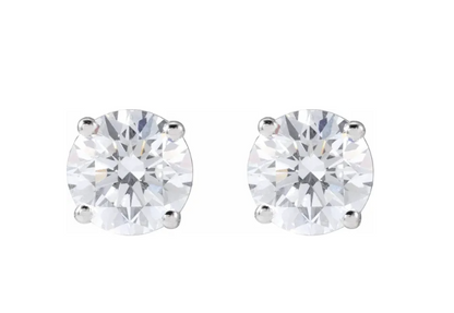 Lylee 1.5 Carat Round Cut Lab Grown Diamond Stud Earrings in 14k White Gold