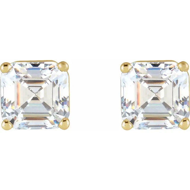 Vaelis 0.33 Carat Asscher Cut Diamond Stud Earrings in 14k Yellow Gold