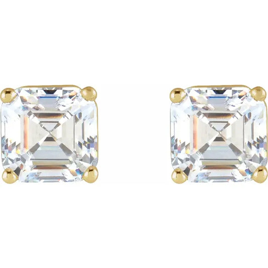 Vaelis 0.33 Carat Asscher Cut Diamond Stud Earrings in 14k Yellow Gold