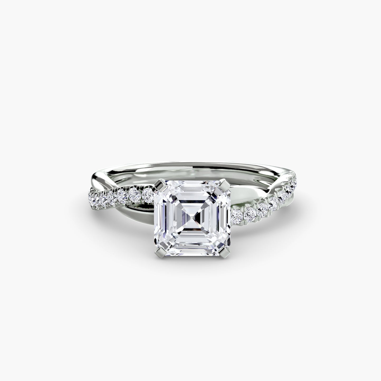 The Lab Grown Diamond Twist Pavé Engagement Ring