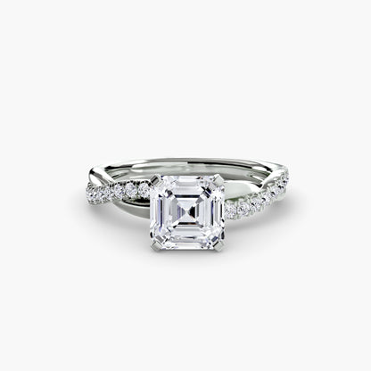 The Lab Grown Diamond Twist Pavé Engagement Ring