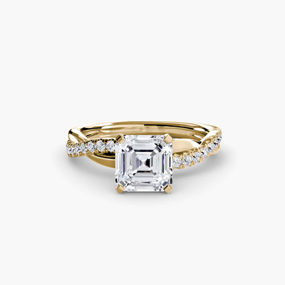 The Lab Grown Diamond Twist Pavé Engagement Ring
