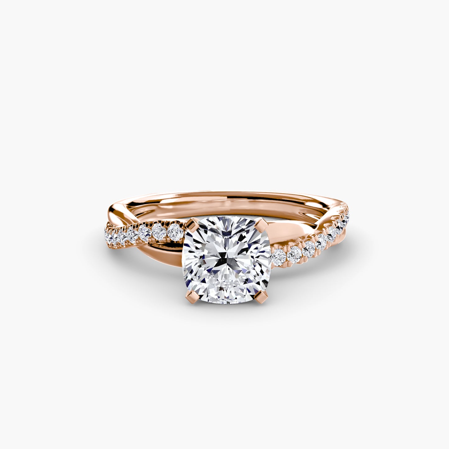 The Lab Grown Diamond Twist Pavé Engagement Ring