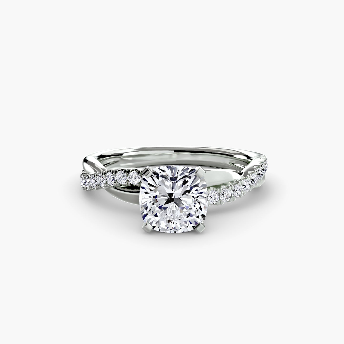 The Lab Grown Diamond Twist Pavé Engagement Ring