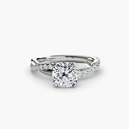 The Lab Grown Diamond Twist Pavé Engagement Ring