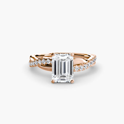 The Lab Grown Diamond Twist Pavé Engagement Ring
