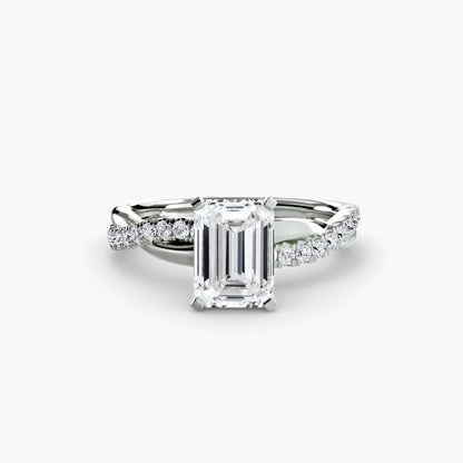The Lab Grown Diamond Twist Pavé Engagement Ring