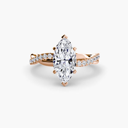 The Lab Grown Diamond Twist Pavé Engagement Ring