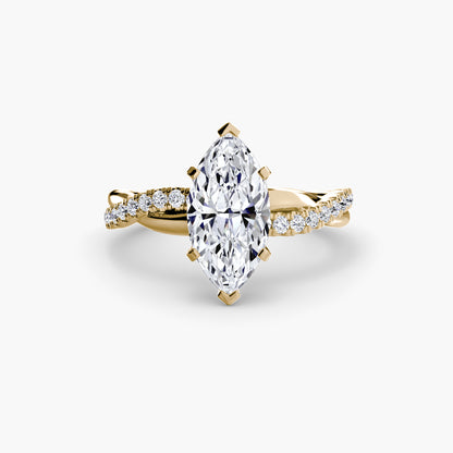 The Lab Grown Diamond Twist Pavé Engagement Ring