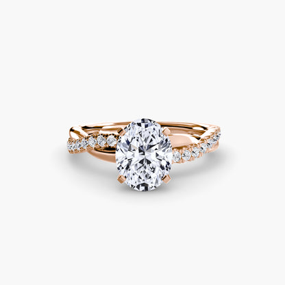 The Lab Grown Diamond Twist Pavé Engagement Ring
