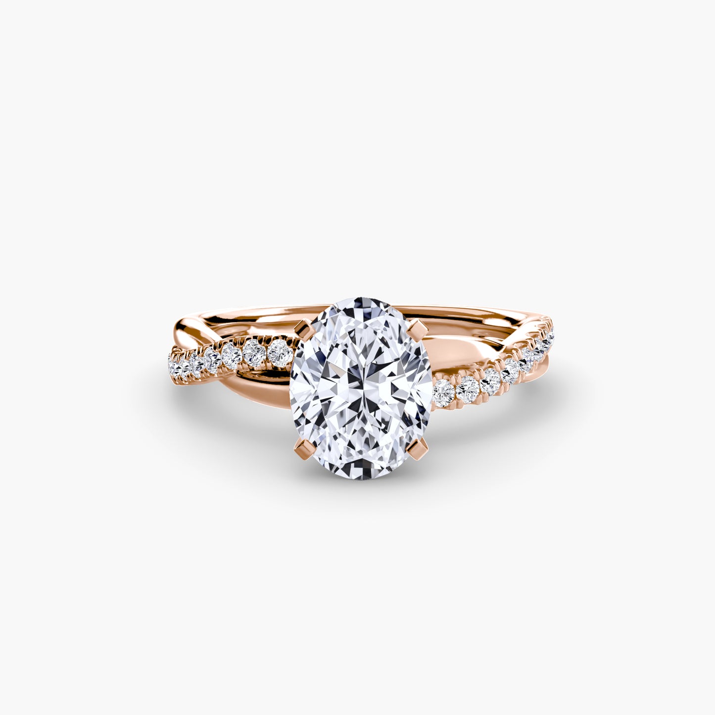 The Lab Grown Diamond Twist Pavé Engagement Ring