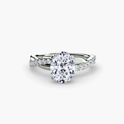 The Lab Grown Diamond Twist Pavé Engagement Ring