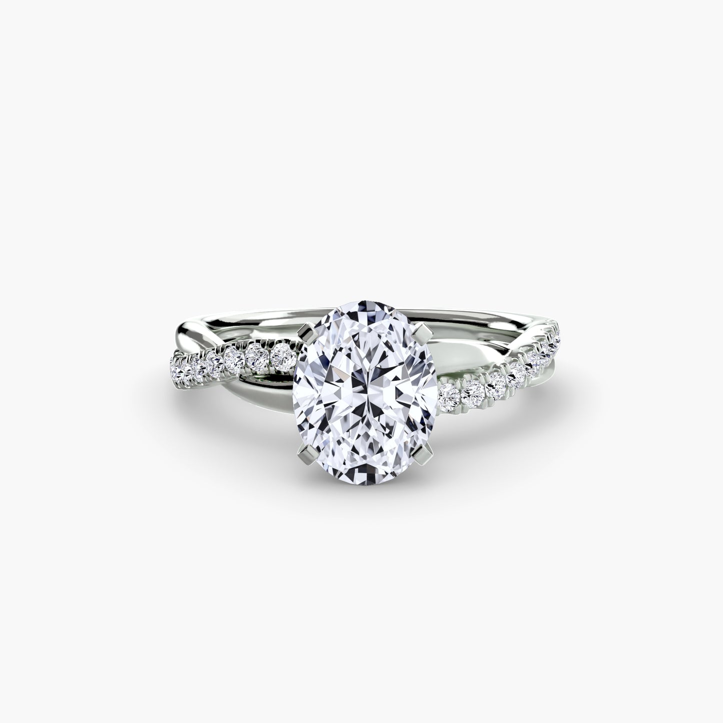 The Lab Grown Diamond Twist Pavé Engagement Ring