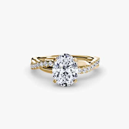 The Lab Grown Diamond Twist Pavé Engagement Ring