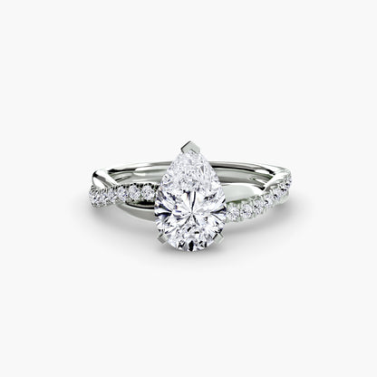 The Lab Grown Diamond Twist Pavé Engagement Ring