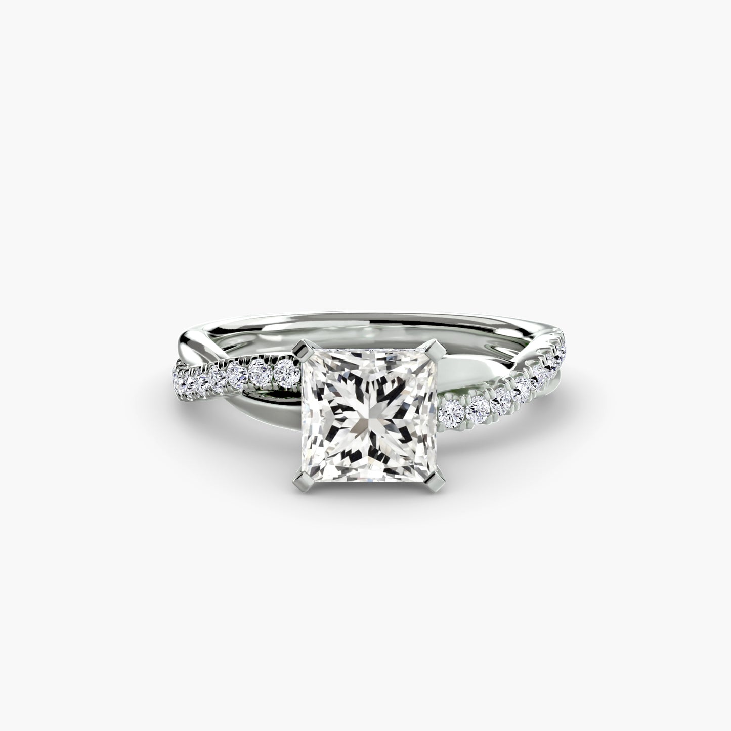 The Lab Grown Diamond Twist Pavé Engagement Ring