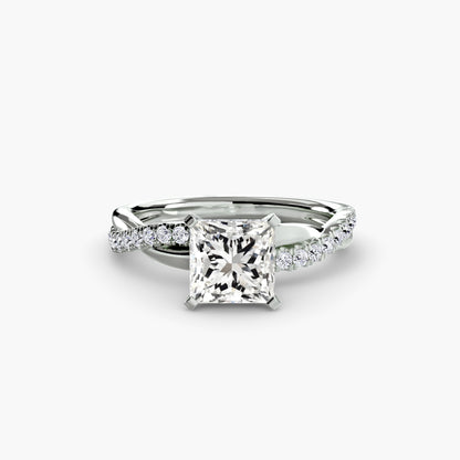 The Lab Grown Diamond Twist Pavé Engagement Ring