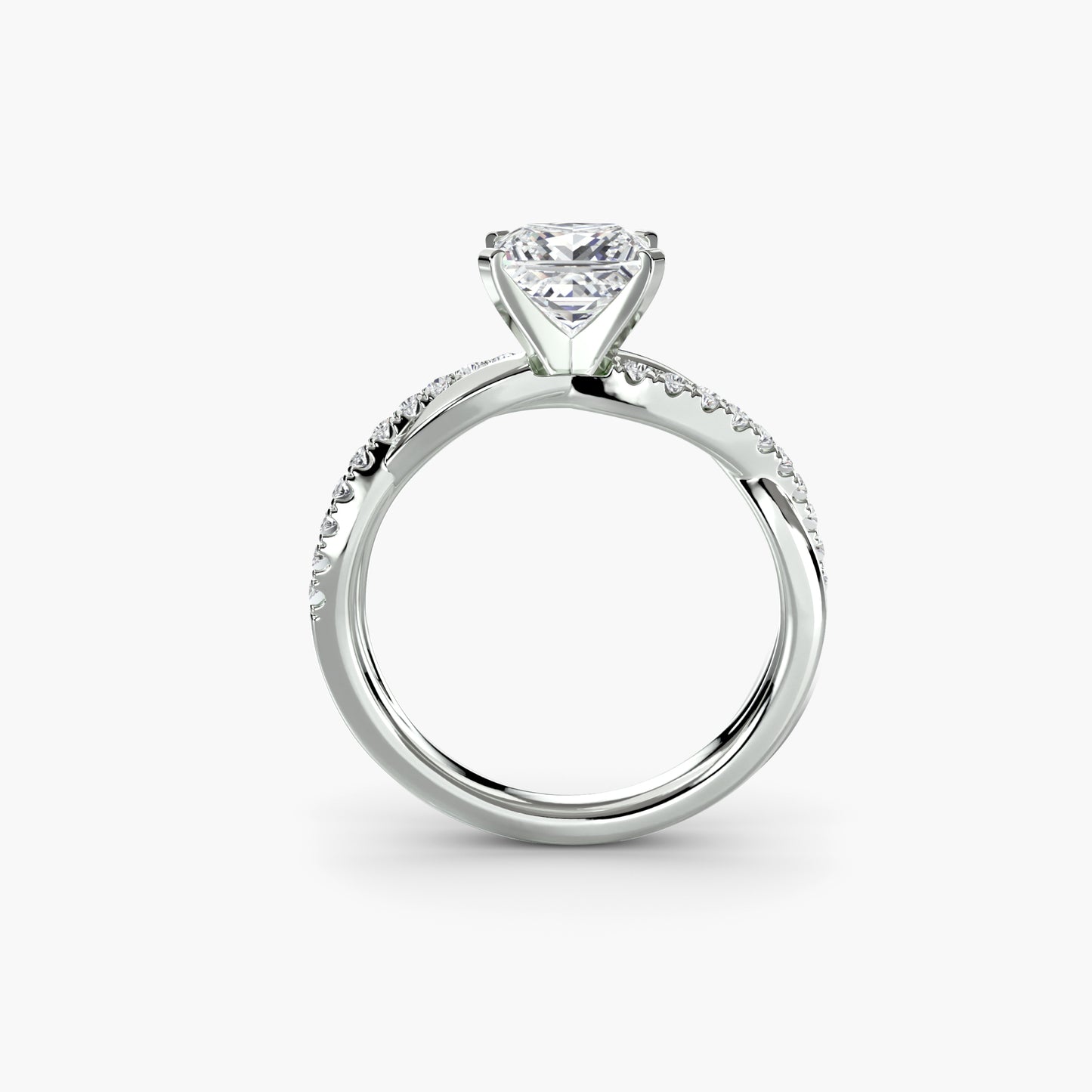 The Lab Grown Diamond Twist Pavé Engagement Ring